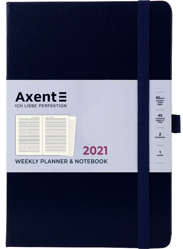  «Еженедельник Axent Prime Strong 2021 A5 Cиний (8507-21-02-a)», бренда Axent - фото №1