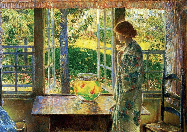  «Открытка Tushita Childe Hassam The Goldfish Window», бренда Tushita - фото №1