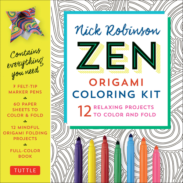 Бумажная книга «Zen Origami Coloring Kit», автор Ник Робинсон - фото №1
