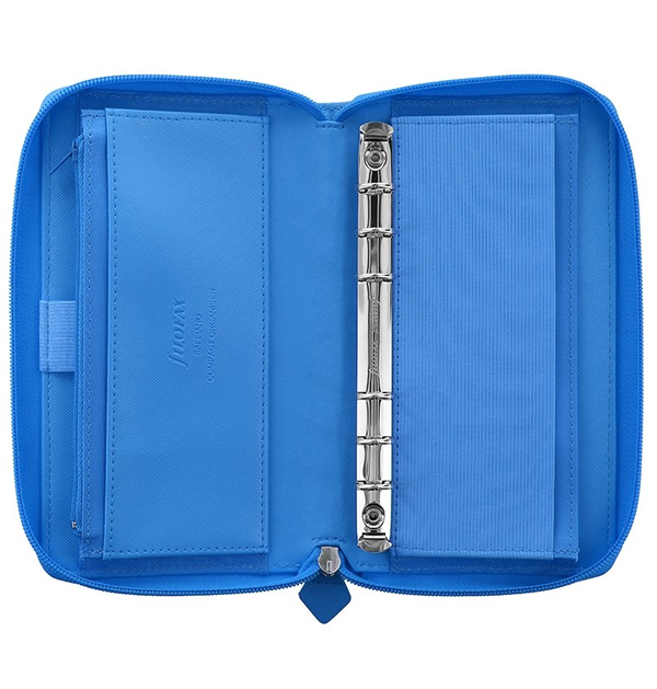  «Органайзер Filofax Saffiano Compact Zip Fluoro Blue (20-028753)», бренда Filofax - фото №1