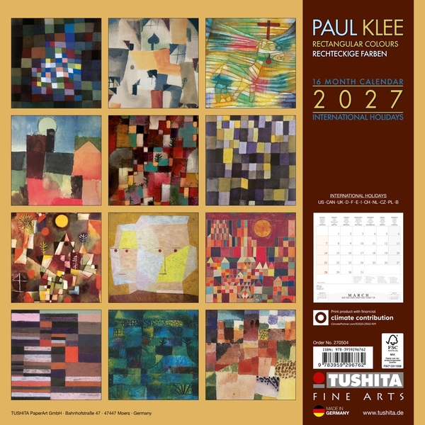 Бумажная книга «Paul Klee. Rectangular Colours 2027» - фото №1