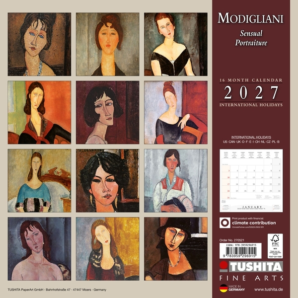 Паперова книга «Modigliani. Sensual Portraiture 2027» - фото №1