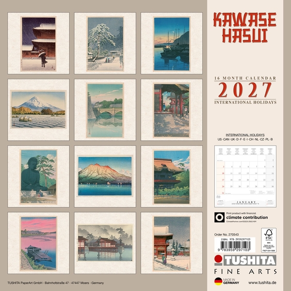 Бумажная книга «Kawase Hasui 2027» - фото №1