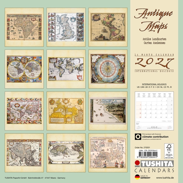 Бумажная книга «Antique Maps 2027» - фото №1