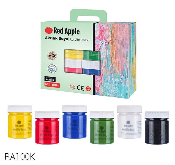  «Фарби пальчикові Red Apple 6 кольорів подарунковий набір (RA100K)», бренду Red Apple - фото №1