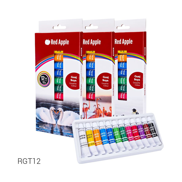  «Фарби Гуаш 12 кольорів по 12 мл Red Apple (RGT12)», бренду Red Apple - фото №1