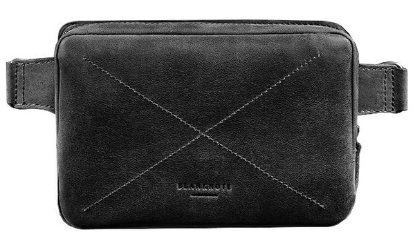 «Поясная сумка BlankNote Dropbag Mini Черная Crazy Horse (BN-BAG-6-g-kr)», бренда BlankNote - фото №1
