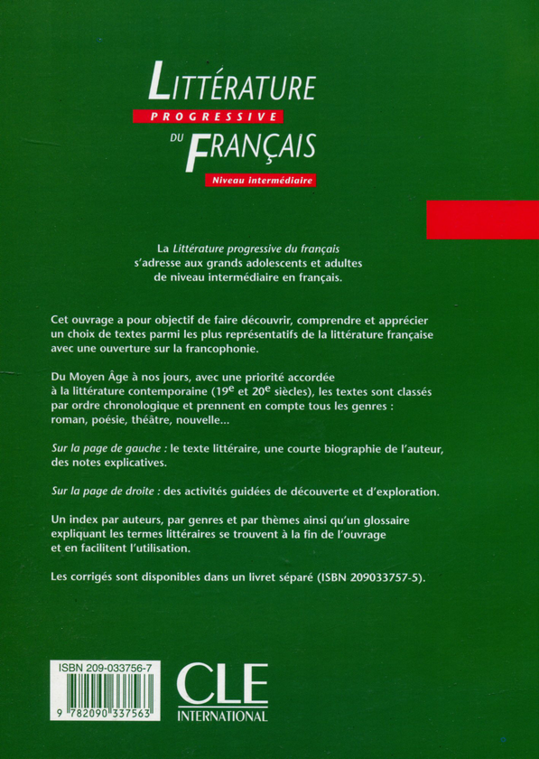 Бумажная книга «Littérature Progressive du Français - Livre de l'élève - Niveau intermédiaire», авторов Николь Блондель, Мари-Франсуаза Нэ - фото №1