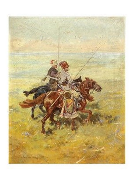 «Листівка Вершники в степу (uaMI01)», бренда Artistic Card - фото №1