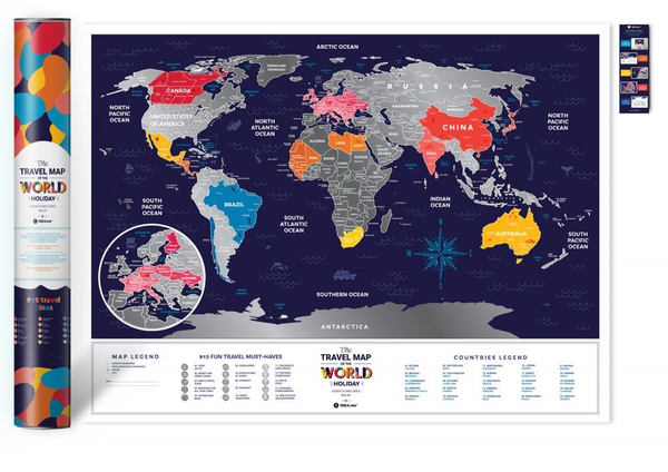  «Скретч карта мира 1DEA.me Travel Map Holiday World на английском языке (HW)», бренда 1DEA.me - фото №1