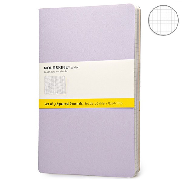  «Блокнот Moleskine Cahier средний клетка пастельный 3 шт (CHA17)», бренда Moleskine - фото №1