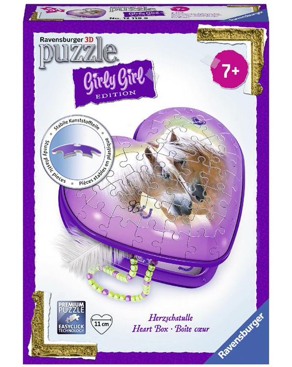  «Пазл 3D Ravensburger Girly Girl Шкатулка Лошади 54 элемента (RSV-121199)», бренда Ravensburger - фото №1