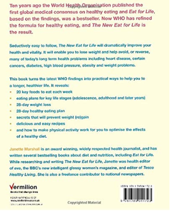 Бумажная книга «The New Eat For Life: A revolutionary new eating plan based on the groundbreaking findings of the World Health Organisation», автор Джанет Маршалл - фото №1