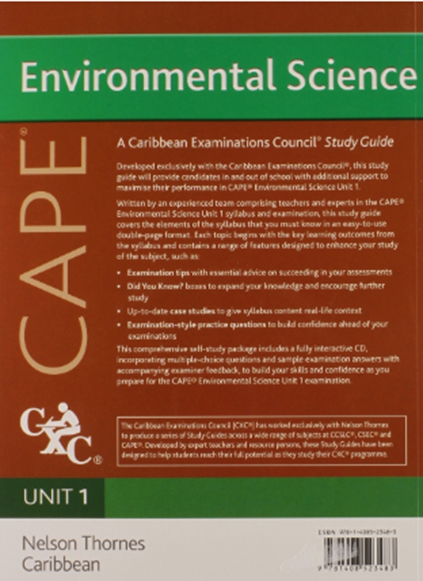 Паперова книга «Environmental Science for CAPE Unit 1 A CXC Study Guide», автор Алана Ланкастер - фото №1