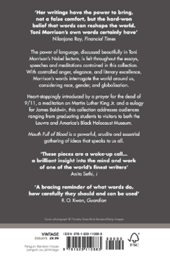 Бумажная книга «Mouth Full of Blood : Essays, Speeches, Meditations», автор Тони Моррисон - фото №1