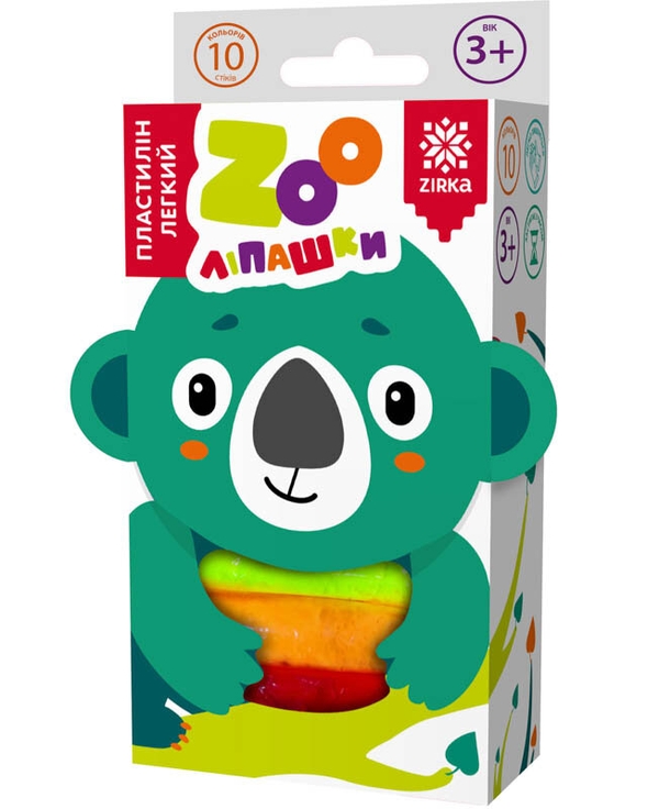  «Пластилін легкий Зірка ZOOліпашки Коала (10 кольорових стіків по 6 г)», бренда Зірка - фото №1