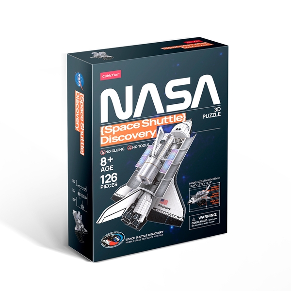  «Тривимірна головоломка-конструктор CubicFun NASA Космічний шатл Діскавері 126 ел. (DS1057h)», бренда CubicFun - фото №1