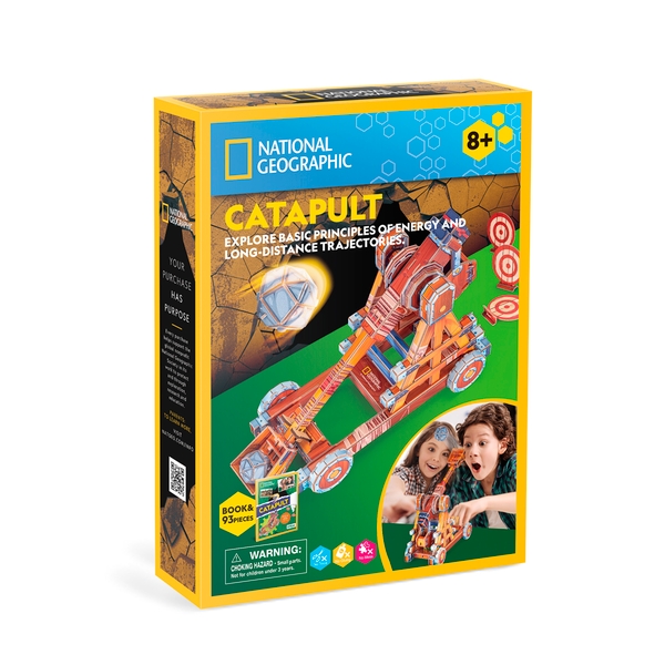 «Тривимірна головоломка-конструктор CubicFun National Geographic Катапульта 93 ел. (DS1086h)», бренда CubicFun - фото №1