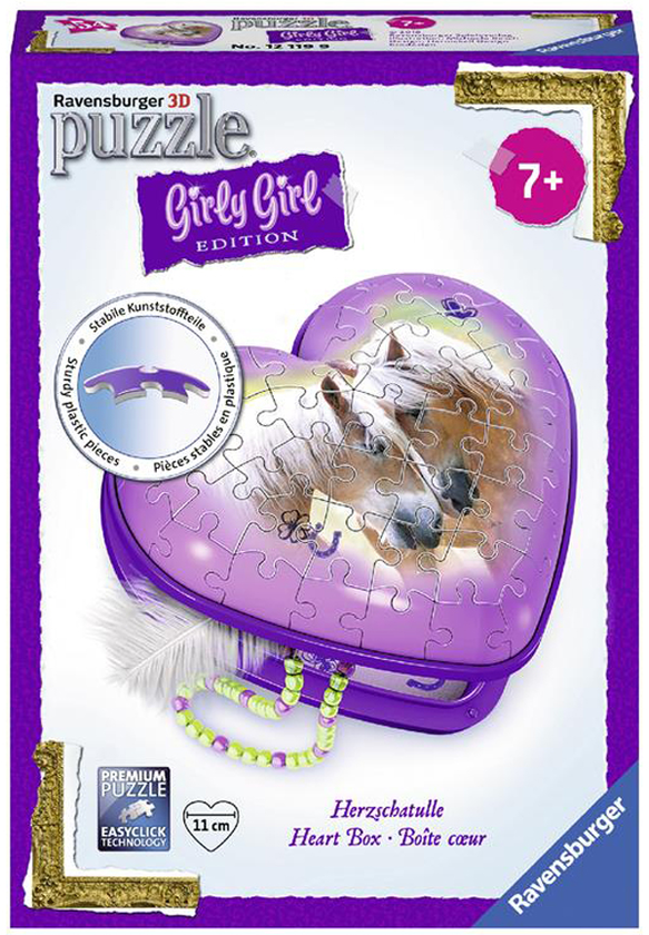  «Пазл 3D Ravensburger Girly Girl Шкатулка Лошади 54 элемента (RSV-121199)», бренда Ravensburger - фото №1