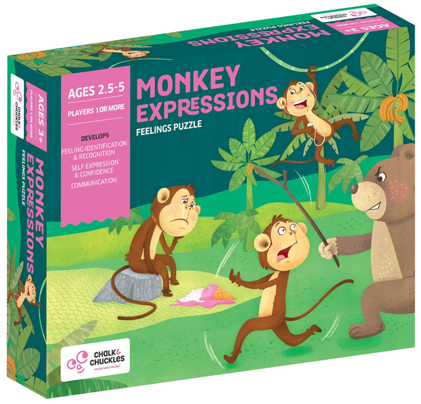  «Настольная игра Chalk & Chuckles Monkey Expressions (CCPPL001)», бренда Chalk & Chuckles - фото №1