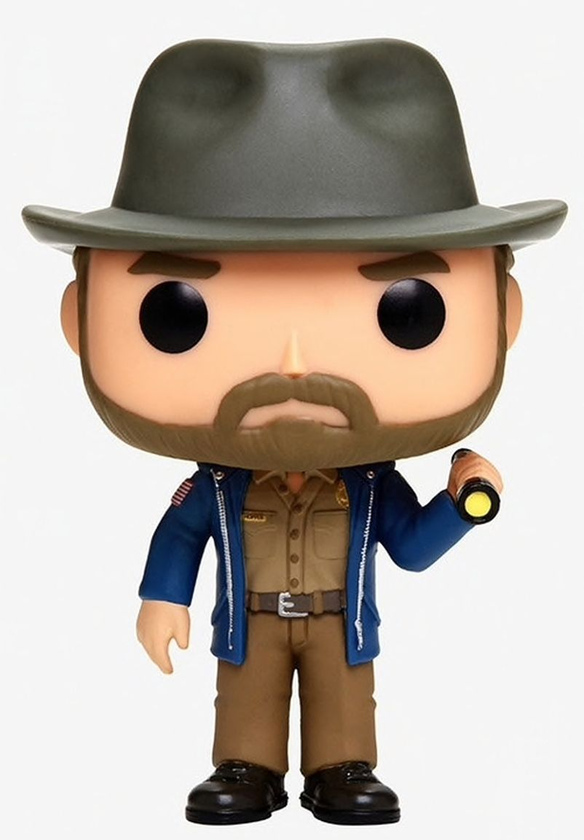  «Коллекционная фигурка Funko POP! Stranger Things Hopper with Flashlight (FK36039)», бренда Funko Pop - фото №1