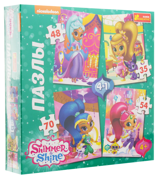  «Набір пазлів Ranok-Creative Shimmer and Shine 4 в 1 (15190005Р)», бренду Ranok-Creative - фото №1