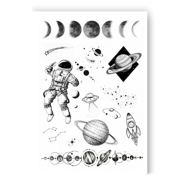 «Тимчасове тату Tattooshka Космос і планети (LB-108)», бренда Tattooshka - фото №1