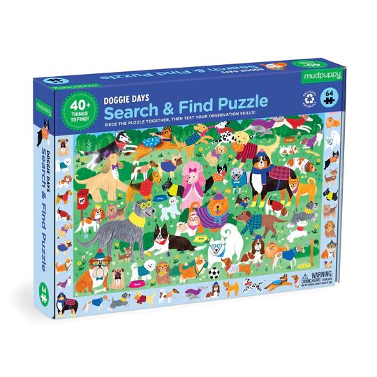  «Dog Park 64 piece Search and Find Puzzle», бренда Mudpuppy - фото №1