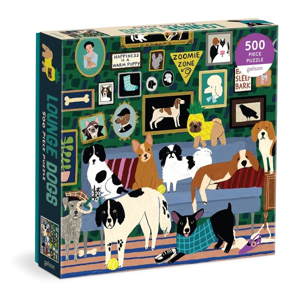  «Пазл Galison Lounge Dogs 500 Piece Puzzle», бренда Galison - фото №1
