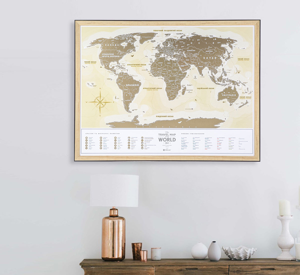 «Скретч карта мира 1DEA.me Travel Map Gold World», бренда 1DEA.me - фото №1