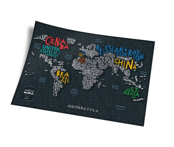  «Скретч карта мира 1DEA.me Travel Map Letters World», бренда 1DEA.me - фото №1