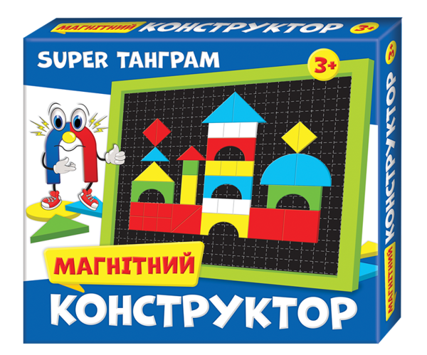 «Магнітний конструктор Super Танграм (200000014У)», брендов Мій успіх+, Ранок. Наочні посібники, Ранок - фото №1
