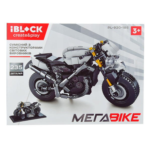  «Конструктор IBLOCK МЕГАBIKE мотоцикл 235 деталей (PL-920-185)», бренда IBLOCK - фото №1