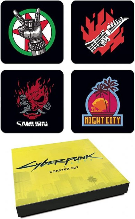  «Подстаканники Dark Horse Cyberpunk 2077 - 4 Piece Coaster Set (3006-696)», бренду Dark Horse - фото №1