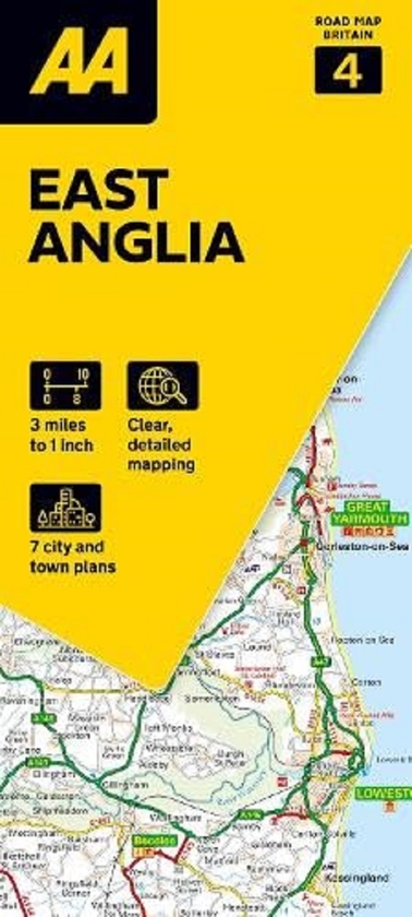 Бумажная книга «AA Road Map East Anglia» - фото №1