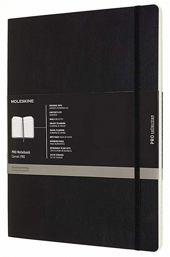  «Записная книга Moleskine PRO недатированная XXL черная (PROPFNTB7SBK)», бренда Moleskine - фото №1