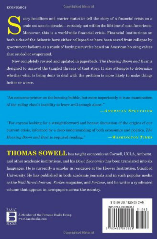 Паперова книга «The Housing Boom and Bust», автор Томас Соуелл - фото №1