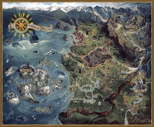  «Пазл Dark Horse Witcher 3 Wild Hunt Witcher world map (3003-990)», бренду Dark Horse - фото №1