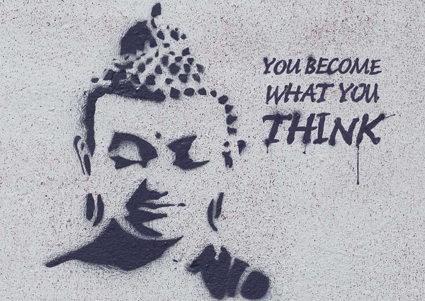  «Открытка Tushita Street Art Buddha on the wall», бренда Tushita - фото №1