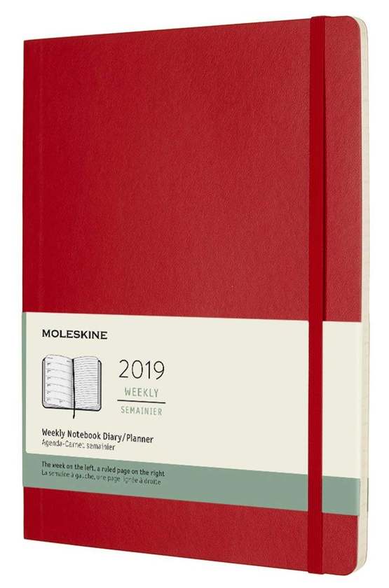  «Еженедельник Moleskine на 2019 год красный (DSF212WN4Y19)», бренда Moleskine - фото №1