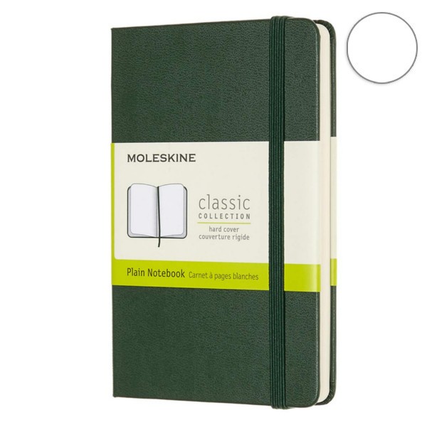  «Карманный блокнот Moleskine Classic Нелинованный Миртовый зеленый (QP012K15)», бренда Moleskine - фото №1
