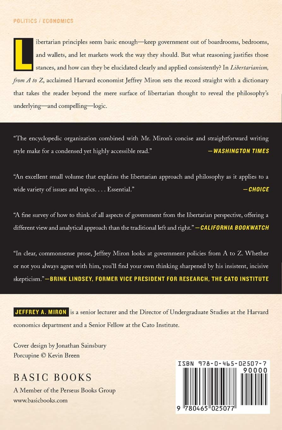 [object Object] «Libertarianism, from A to Z», автор Джеффри А. Мирон - фото №2 - миниатюра