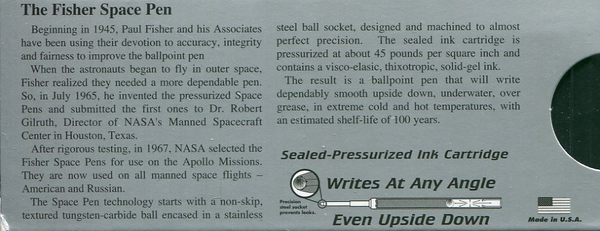 «Ручка Bullet Fisher Space Pen Серебристая (400)» - фото №1