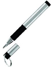  «Ручка-брелок Trekker Fisher Space Pen c резиновым покрыием Серебристая (725)» - фото №1