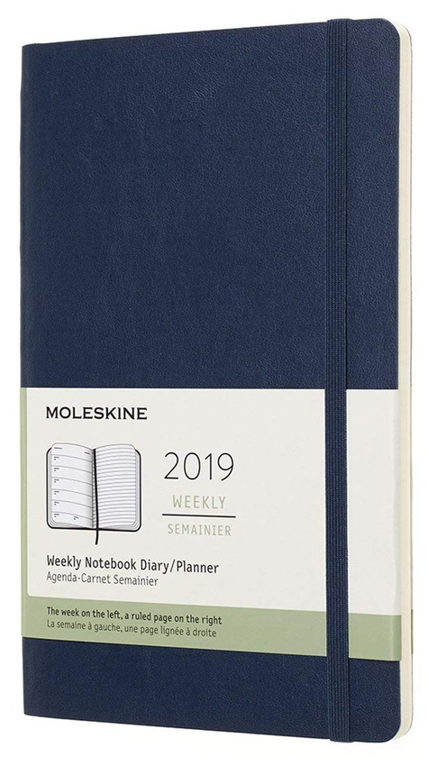  «Еженедельник Moleskine на 2019 год сапфир (DSB2012WN3Y19)», бренда Moleskine - фото №1