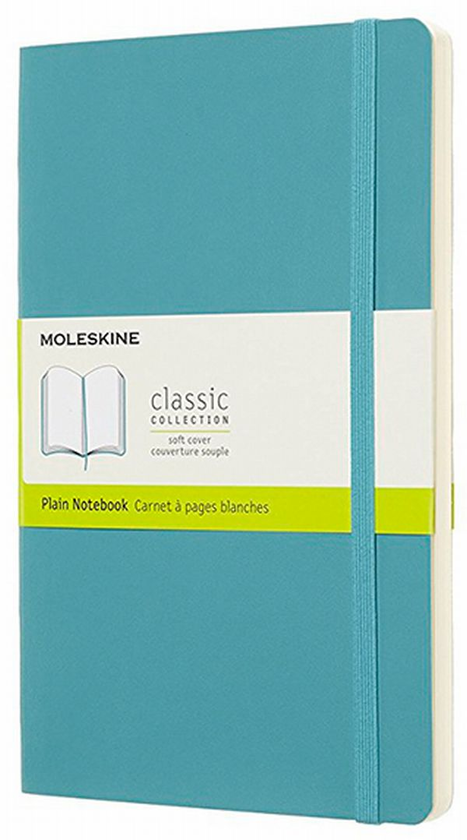  «Блокнот Moleskine Classic средний нелинованный океанский синий (QP618B35)», бренда Moleskine - фото №1