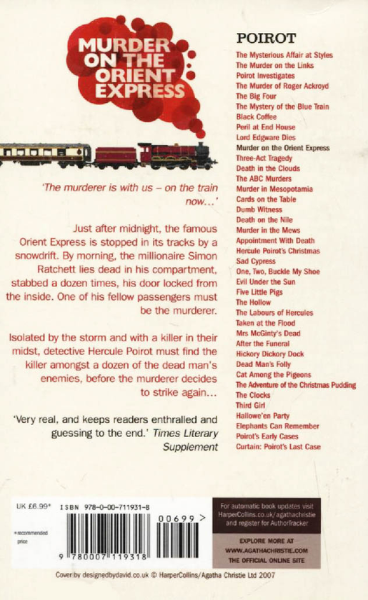 Бумажная книга «Murder on the Orient Express», автор Агата Кристи - фото №1