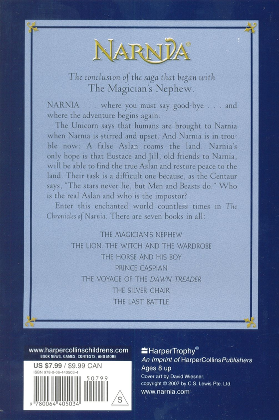 Бумажная книга «The Chronicles of Narnia. The Last Battle», автор Клайв Стейплз Льюис - фото №1