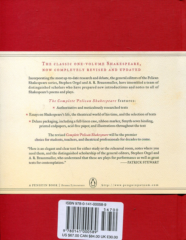 Паперова книга «The Complete Pelican Shakespeare», автор Вільям Шекспір - фото №1