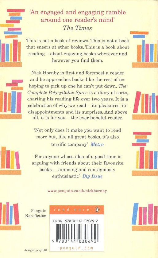 Паперова книга «The Complete Polysyllabic Spree», автор Нік Хорнбі - фото №1